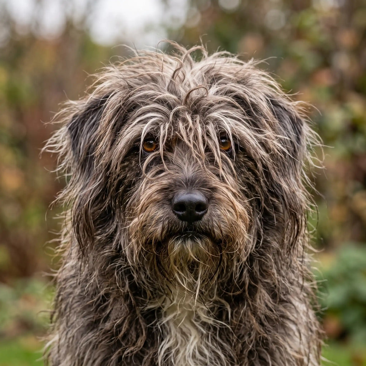 El pelo del perro tapándole los ojos